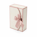 Boîte cadeau 20 x 15 x 30 cm en carton crème rose avec ruban satin fermeture décorative