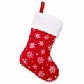 Chaussette de Noël 45 cm en textile rouge et blanc à suspendre motif flocons